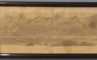 1B) V. Forberger -  Vysoké a Belianske Tatry od Popradu, stav pred reštaurovaním.