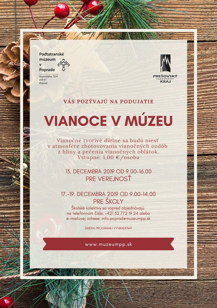 Vianoce v múzeu 2019 Podtatranské múzeum v Poprade